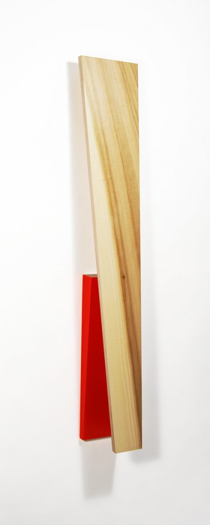 Poplar Beam.1 2018, 36” x 6” x 4.5”, Poplar and Maple Veneers on Birch Plywood, Acrylic Paint
